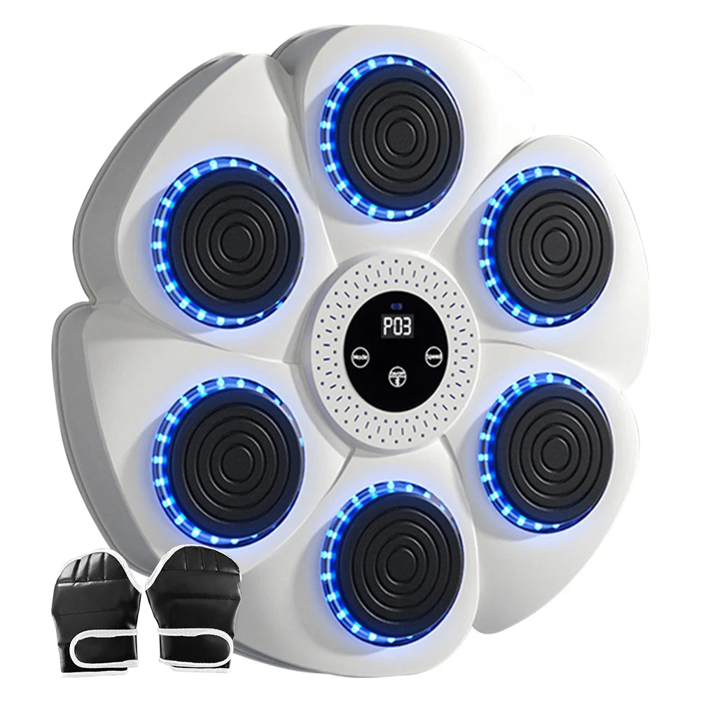 Smart Music Boxing Machine – RGB LED Reaction Wall Target with Bluetooth, Gloves Included