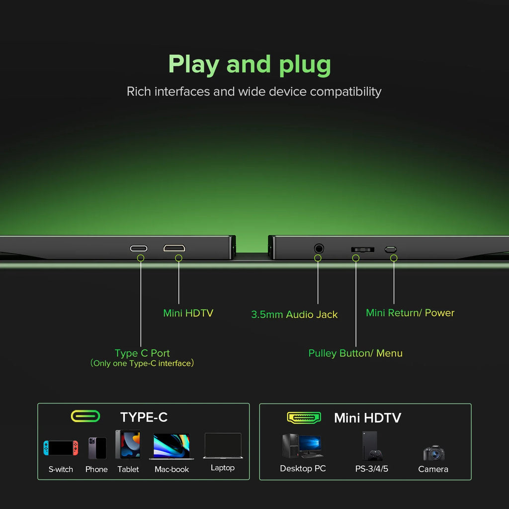 15.6-Inch Portable Monitor – Full HD IPS & Adjustable Stand