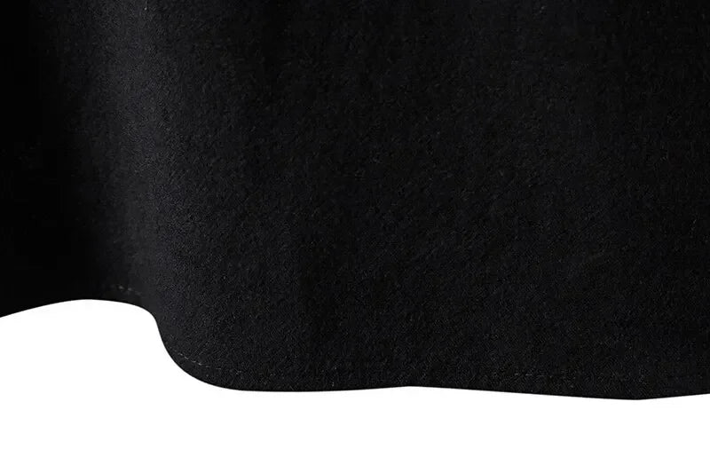 Men's Cotton Linen Drawstring Long Sleeve Shirt — Vintage Casual US Size Top
