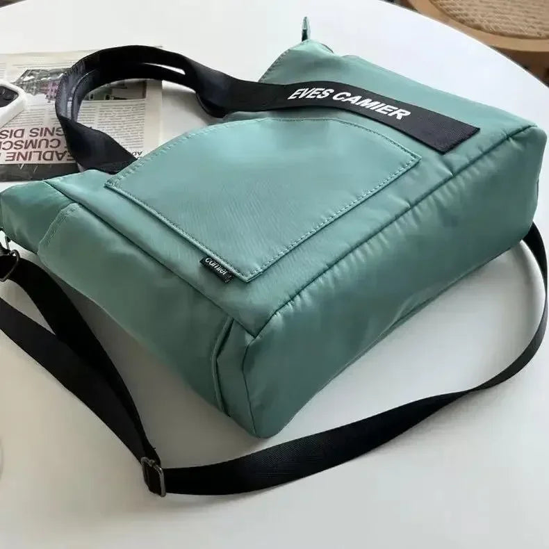 Large Capacity Nylon Canvas Tote Bag – Waterproof Shoulder Bag & Messenger for School & Daily Use