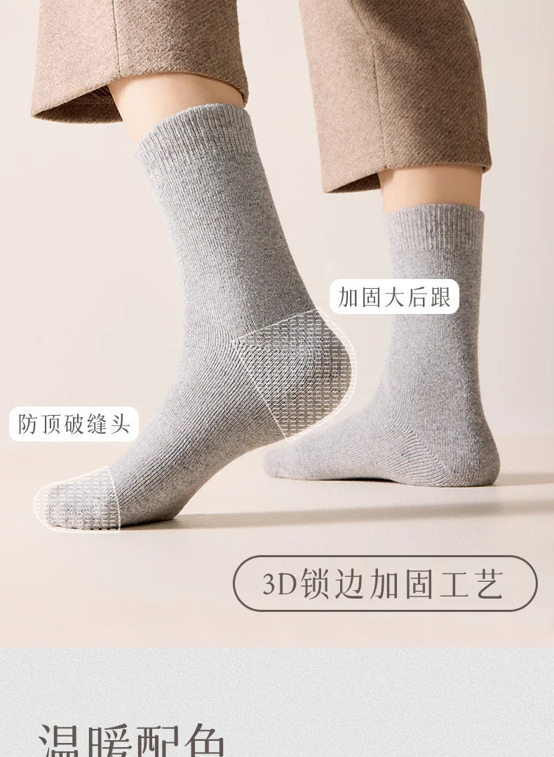 Men's Wool-Blend Winter Socks, 5 Pairs