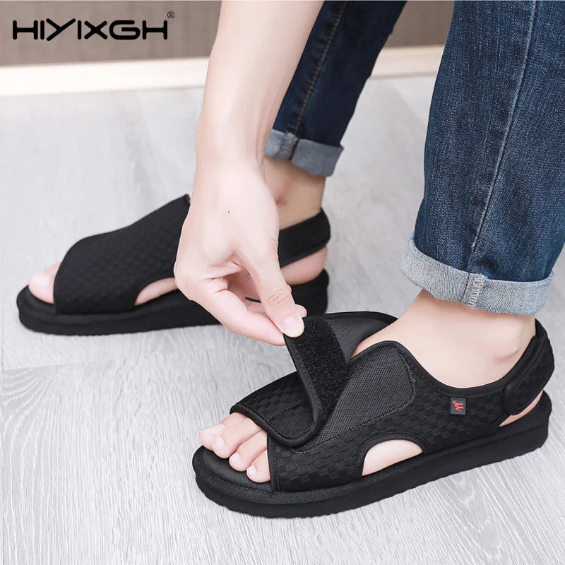 Diabetic Walking Sandals – Breathable Anti-Slip Adjustable Hook & Loop Shoes