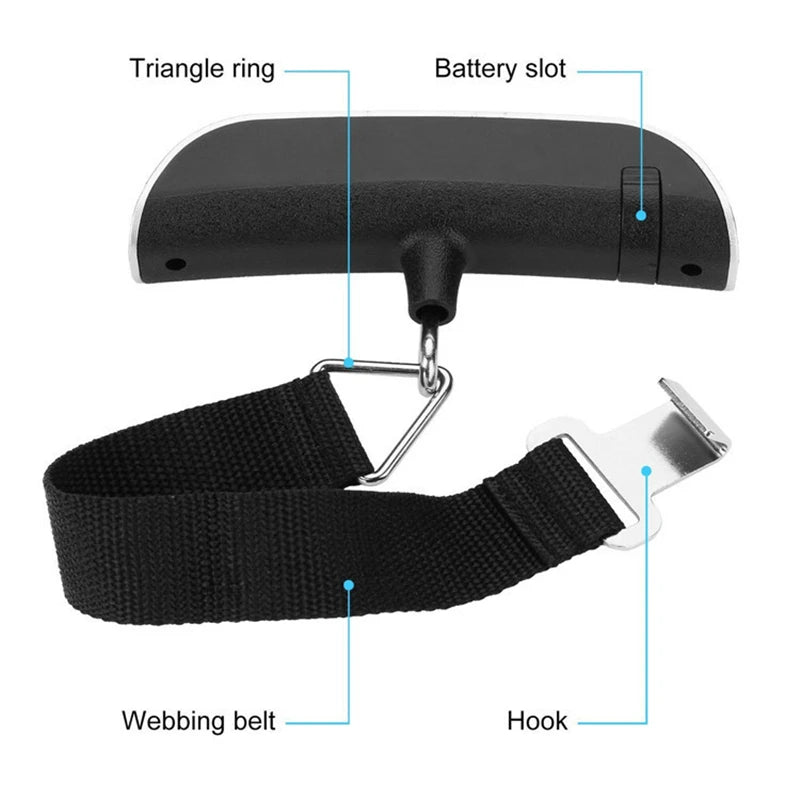 Portable Digital Luggage Scale – 110 lbs LCD Baggage Checker