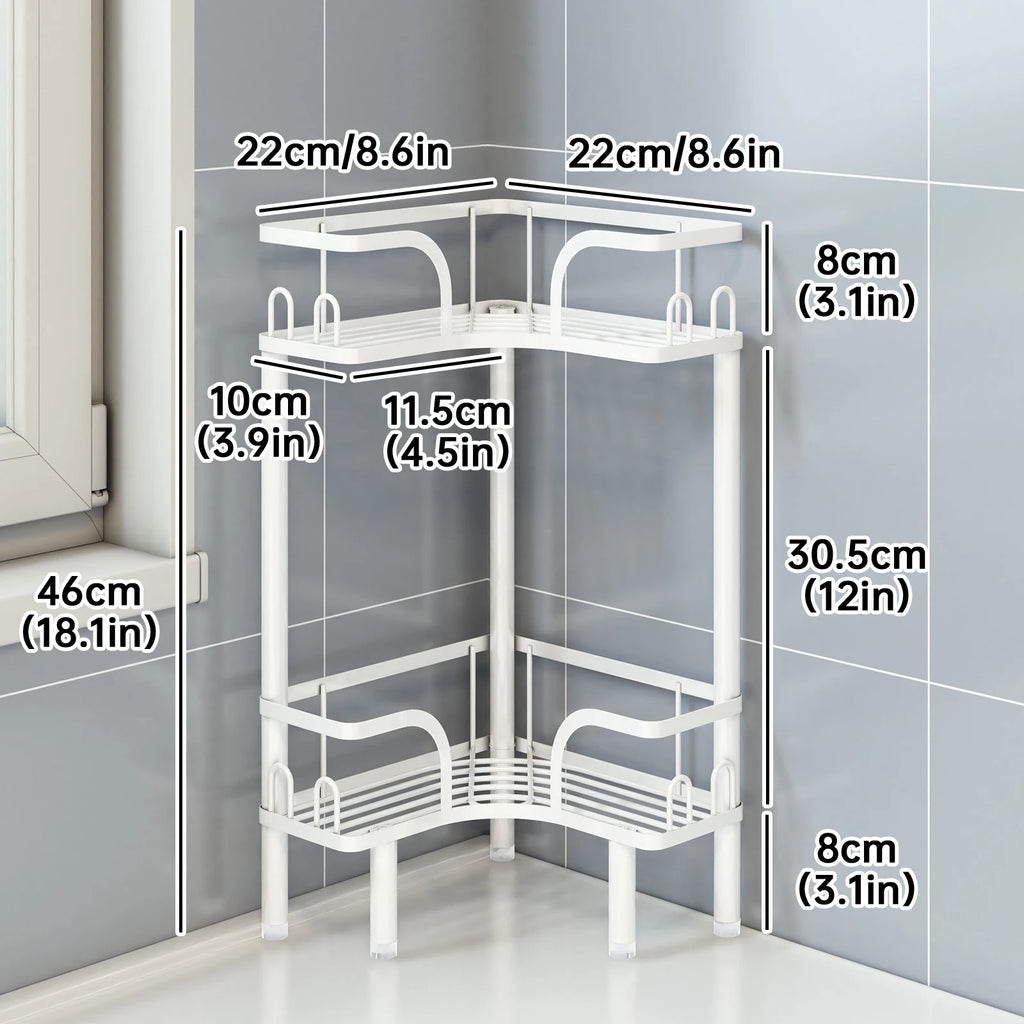 Bathroom Corner Shelf — Multi-Layer Freestanding Storage Rack for Shower & Bath Supplies