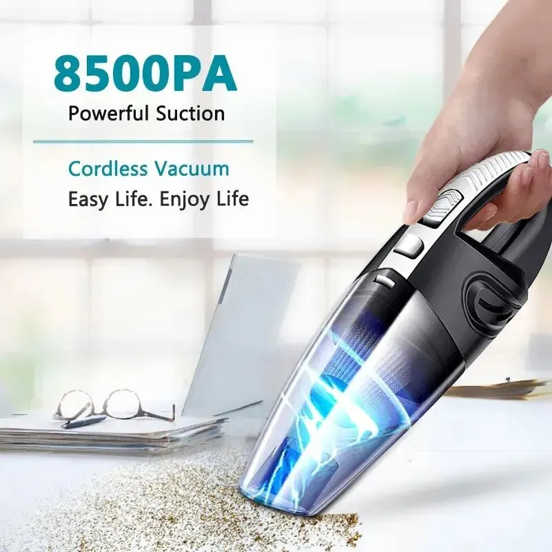 Wireless Cyclone Handheld Car Vacuum Cleaner — Rechargeable, Quick Charge for Car, Home & Pet Hair