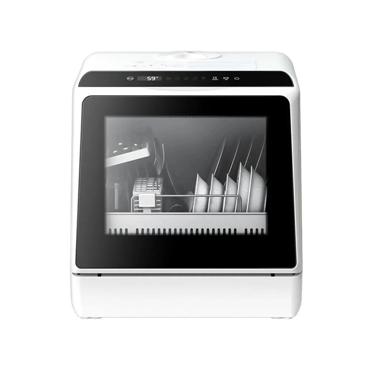 BlitzHome BH-CDW1 Smart Portable Countertop Dishwasher – APP Control, 4-6 Sets, Dual Water Inlet