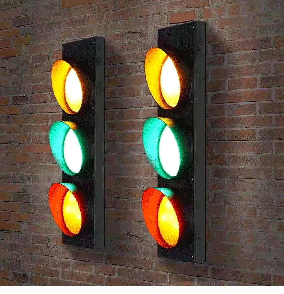 Traffic Light Wall Lamp – LED & Remote Control