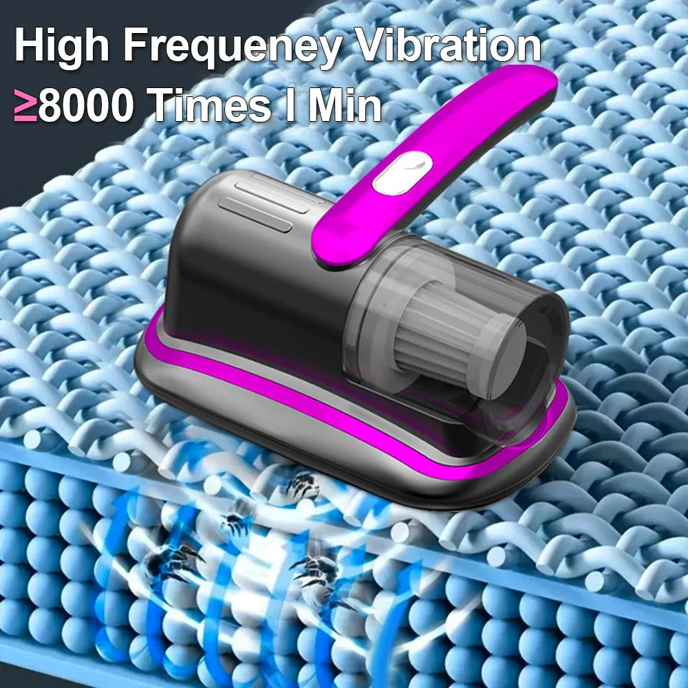 Wireless Handheld Mattress Vacuum Cleaner – UV-C Light, HEPA Filter, Ultrasonic Vibration, 12Kpa