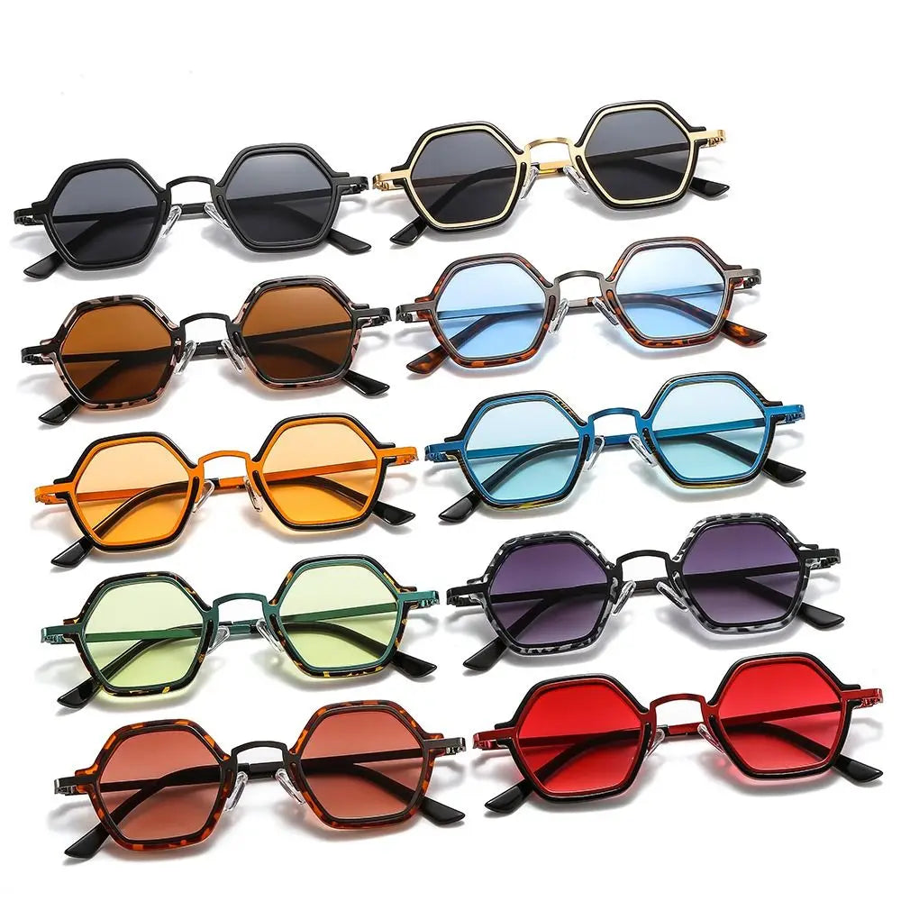 Polygon Metal Frame Square UV Sunglasses — Retro Punk