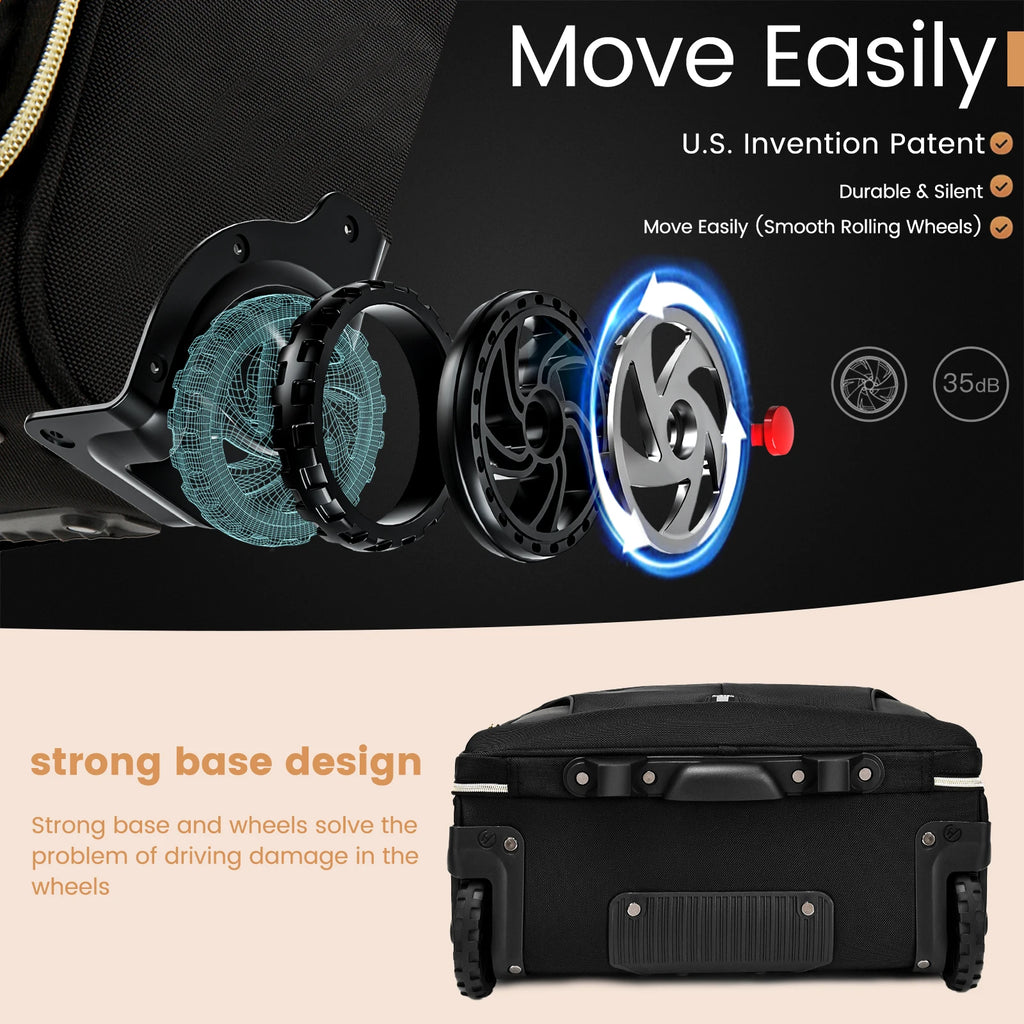 Rolling Laptop Briefcase – Waterproof 2-Wheel Business Luggage