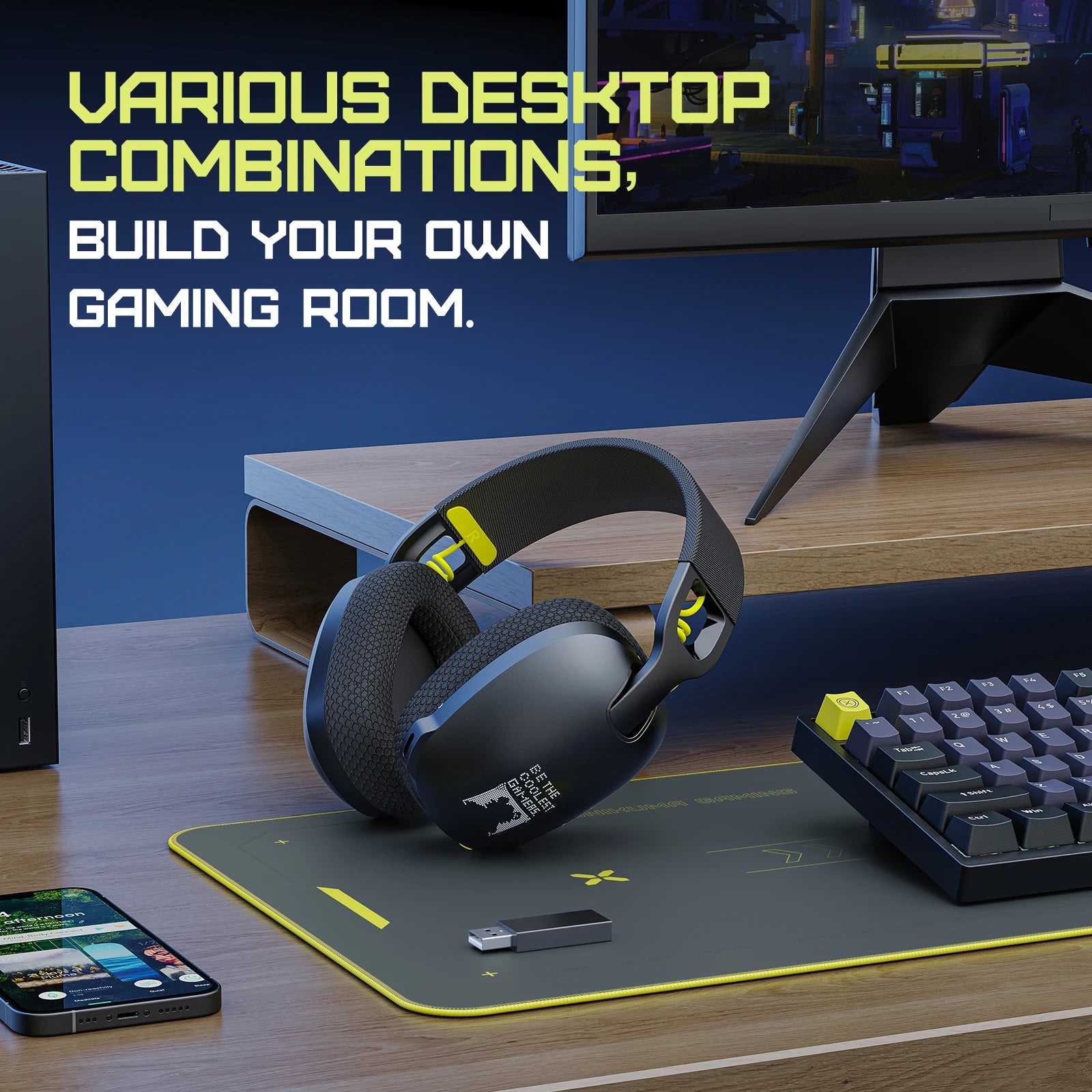 ONIKUMA GT806 Wireless Gaming Headset — 2.4GHz & Bluetooth 5.3, HiFi Sound, RGB, Noise-Canceling Mic for PC & Laptop