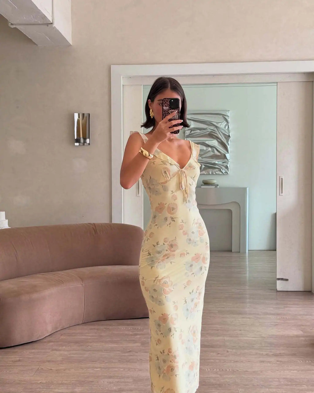 Floral Plunge Backless Maxi Dress — Sexy Fairy Beach Vacation Dress