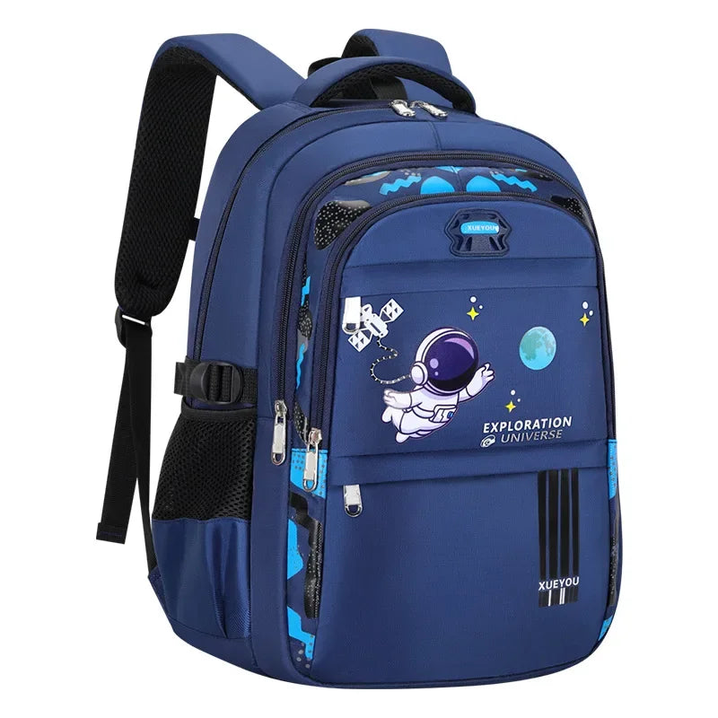 Astronaut Kids School Backpack – Waterproof Oxford Cartoon Book Bag for Boys & Girls Ages 2–16