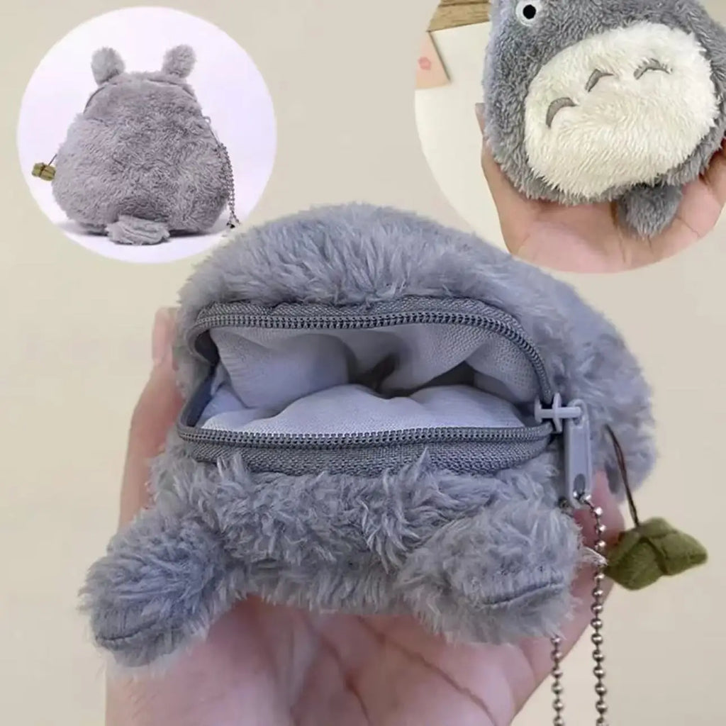 Anime Cute Cat Plush Coin Purse – Soft Zipper Wallet & Earphone Bag for Kids, Teens & Women