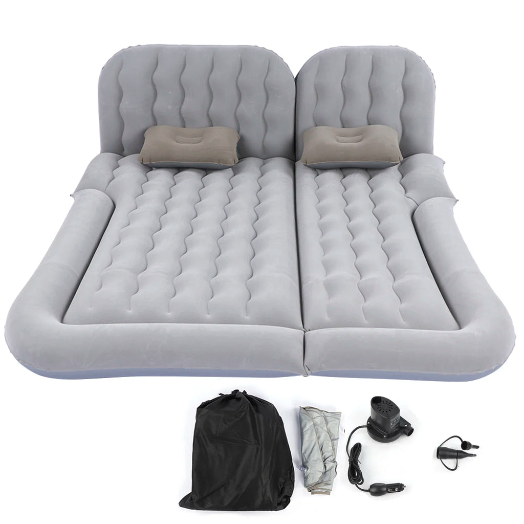 2-in-1 Inflatable Car Travel Mattress – PVC Flocking Soft Backseat Air Bed for Car & SUV