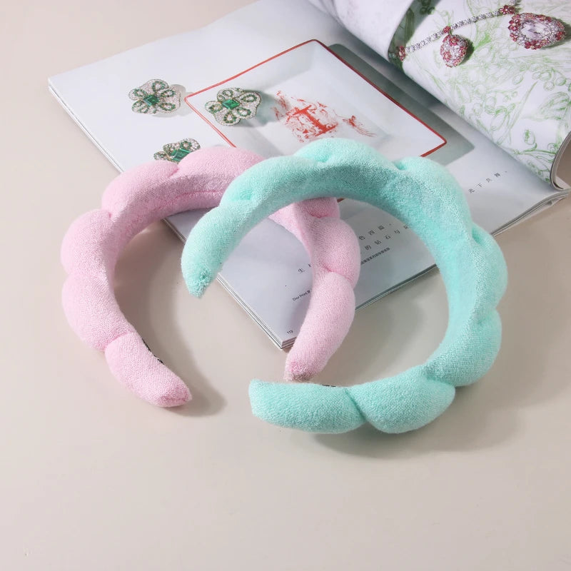 Puffy Spa Headband & Wristbands Set — 3 Pack