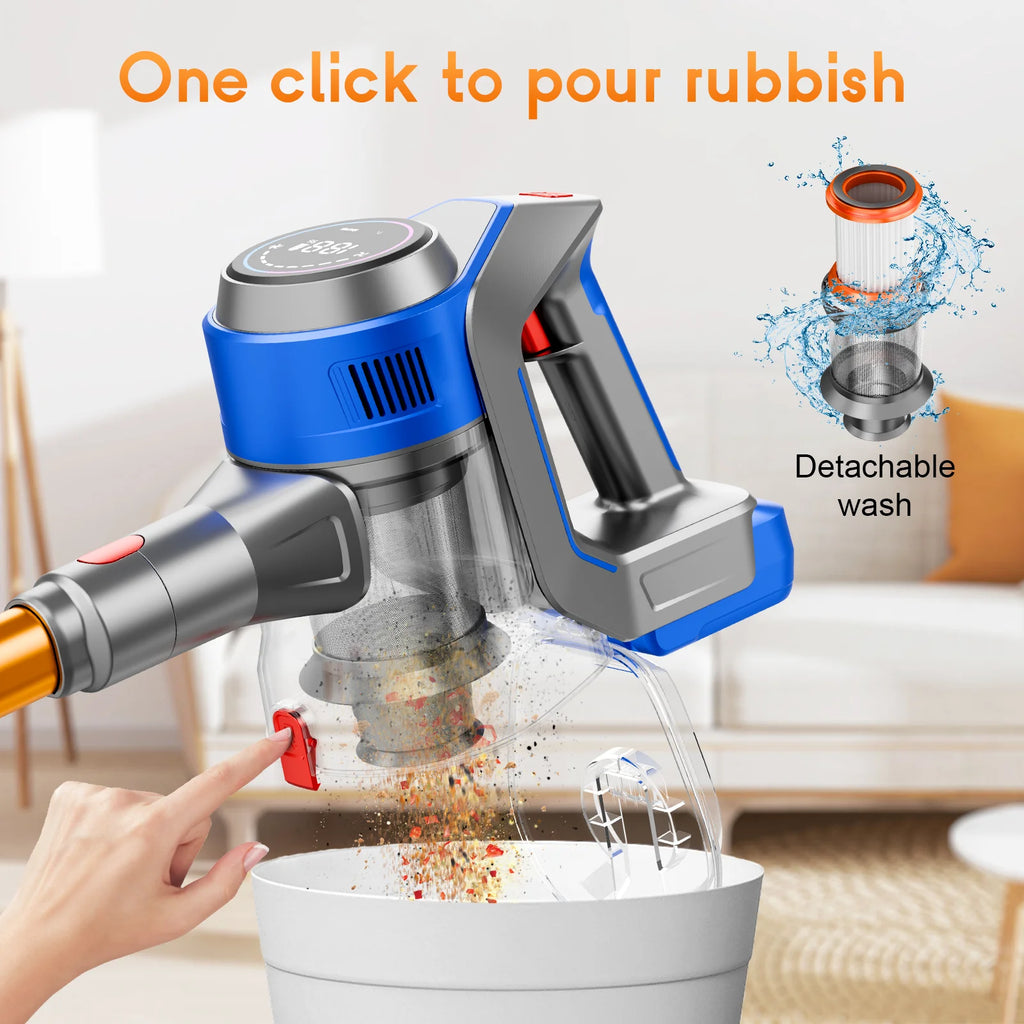 Honki 78KPA Cordless Vacuum Cleaner — LED High Power Wet & Dry Handheld for Pet Hair & Carpet