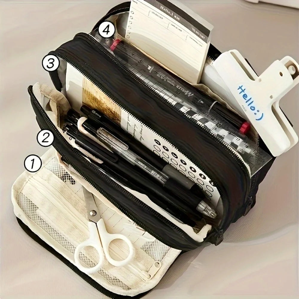 Large Capacity Pencil Case – Handheld Pen Bag & Cosmetic Pouch for School, Office & Travel