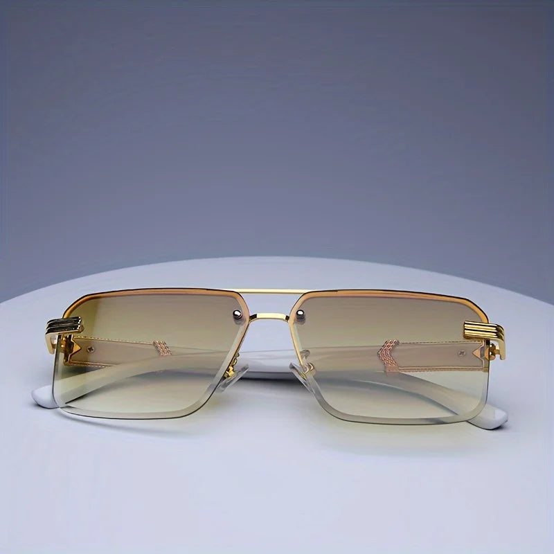 Fashion Rimless Sunglasses | Frameless Small Square UV Protection Shades for Men & Women