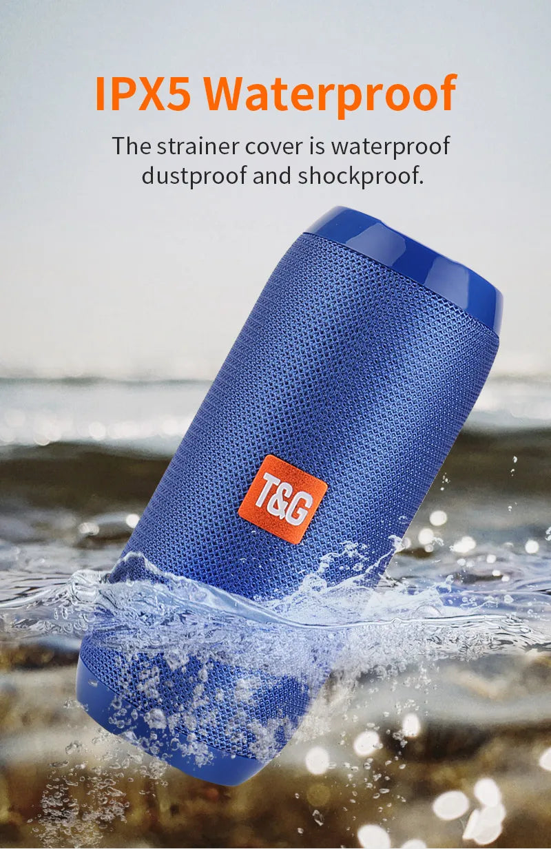 Wireless Portable Bluetooth Speaker — 360° Sound, Waterproof & Long Battery Life