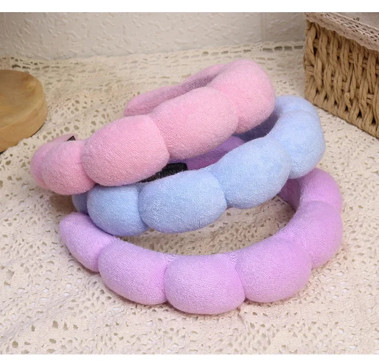Puffy Spa Headband & Wristbands Set — Microfiber
