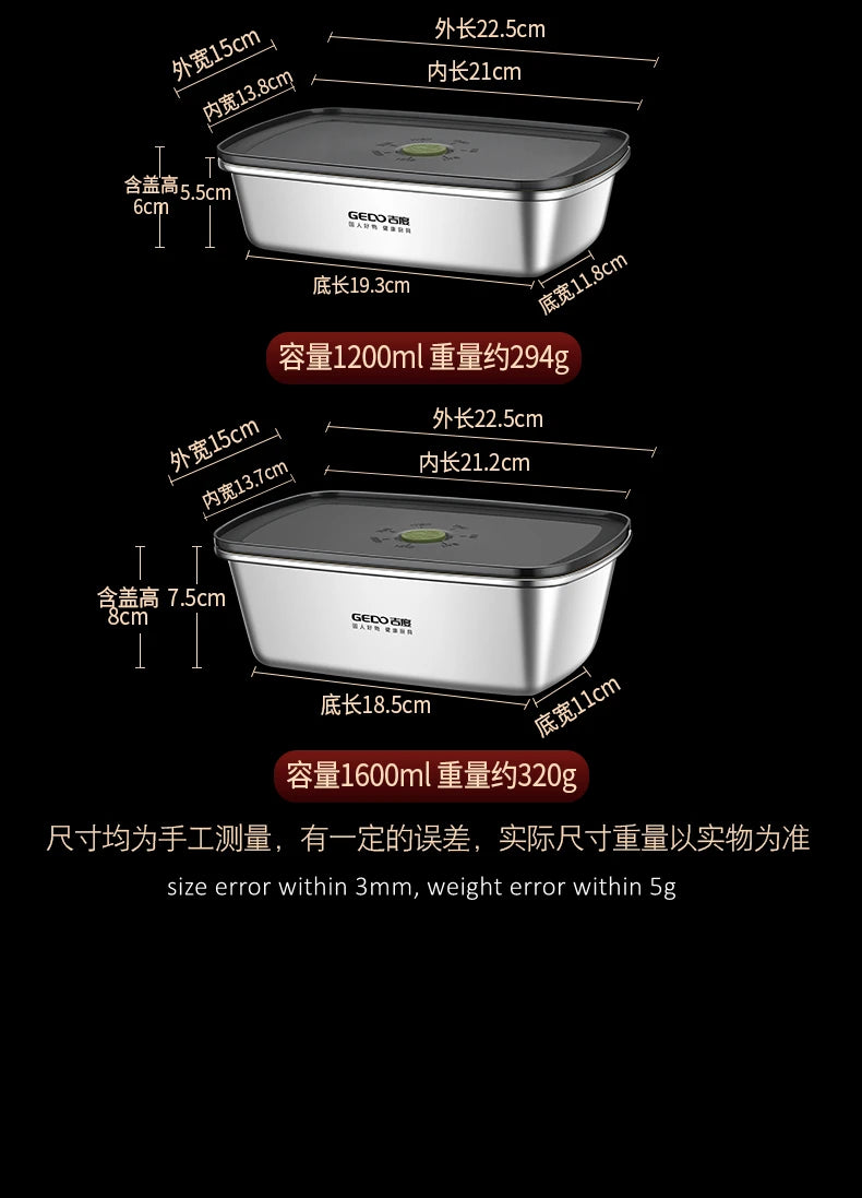 Stainless Steel Food Storage Container – Silicone Seal