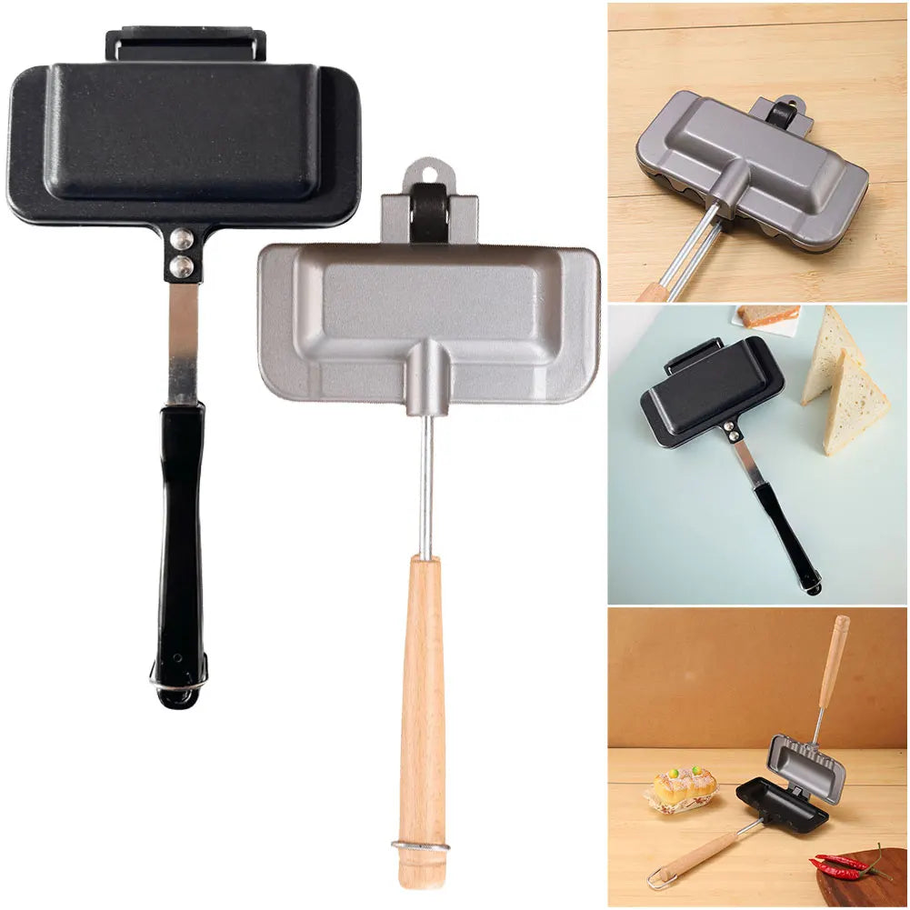 Non-Stick Double-Sided Grill Pan – Waffle, Pancake, BBQ, Hot Dog & Sandwich Fry Pan, Aluminum Alloy