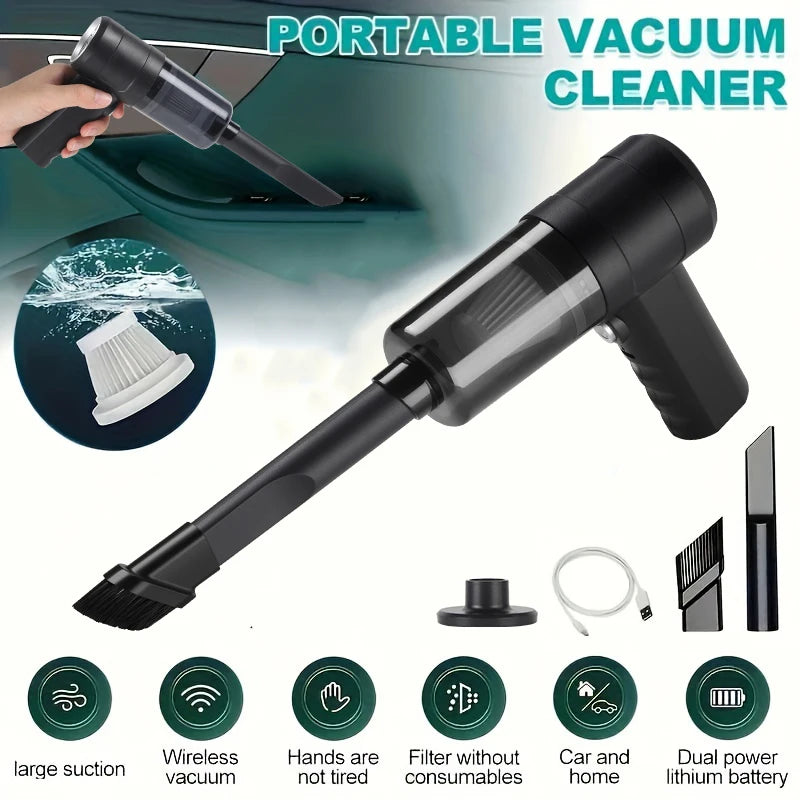 Portable Mini Car Vacuum Cleaner – USB-C Rechargeable