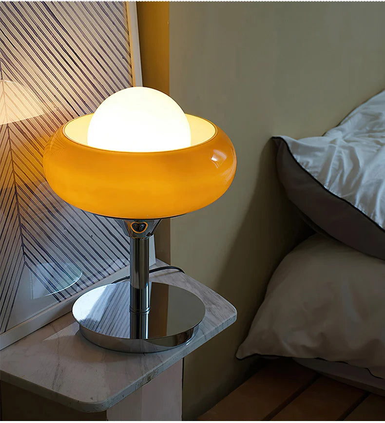 Bauhaus Glass Lamp – Red & Yellow Table or Floor