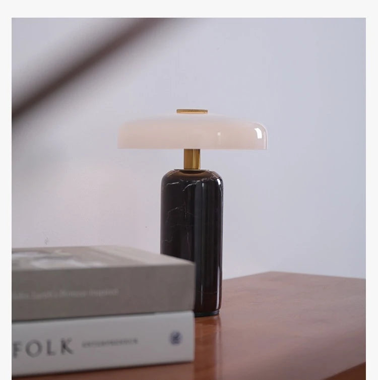 Marble Table Lamp – USB Charging & Touch Dimming