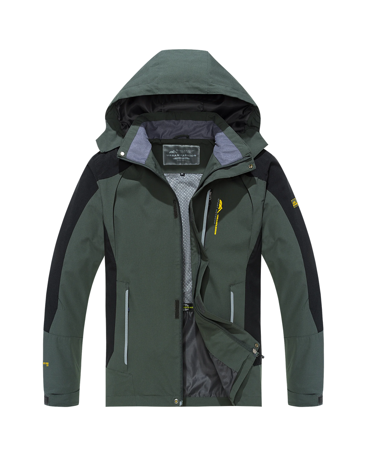 Men's Big & Tall Waterproof Hooded Jacket – Windproof Outdoor Coat, XL–8XL, 5 Colors