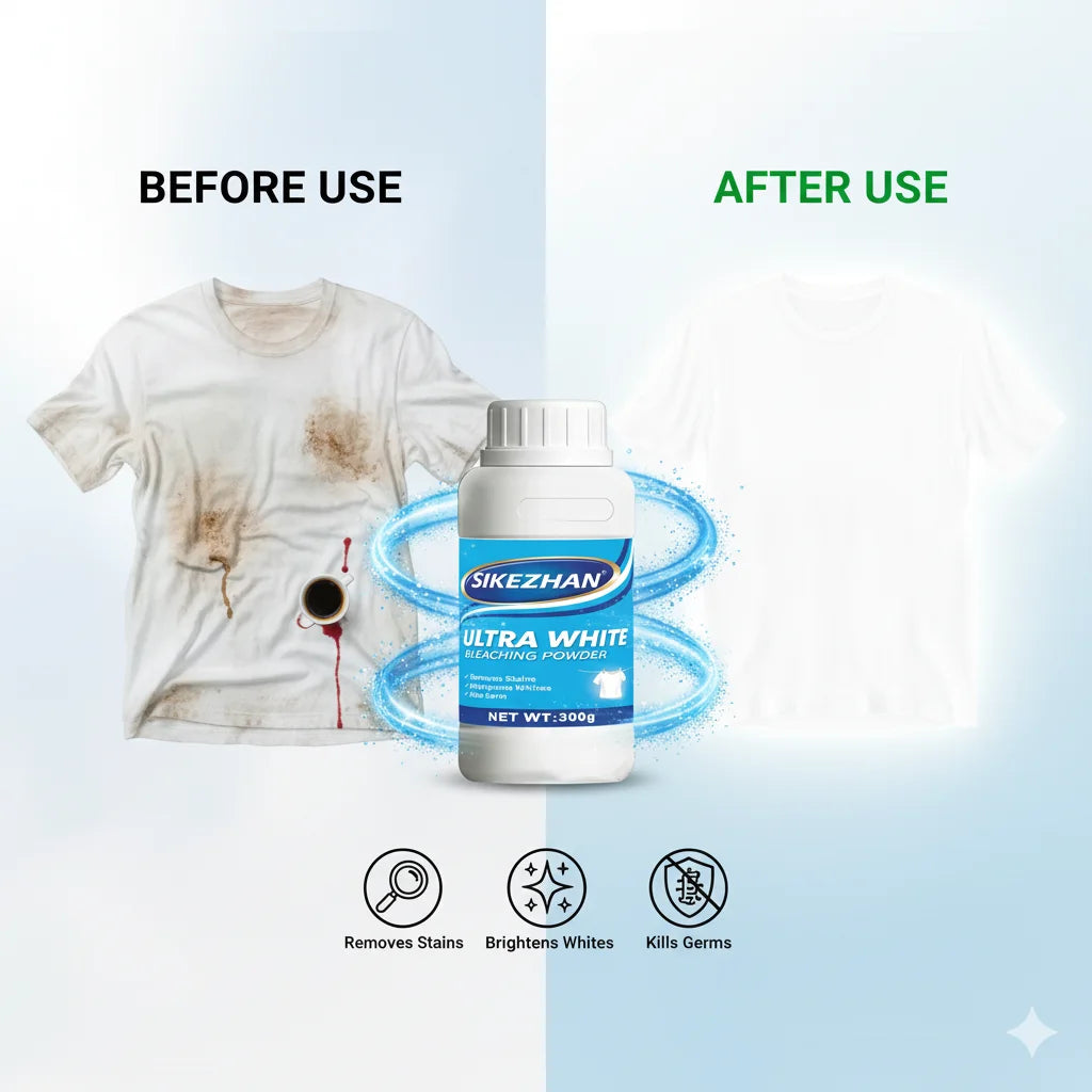 Revive Your Whites Instantly — Fabric Stain Remover & Whitening Powder | 110g/300g, Yellow Stain Removal, Deep Decontamination, Bleach-Safe