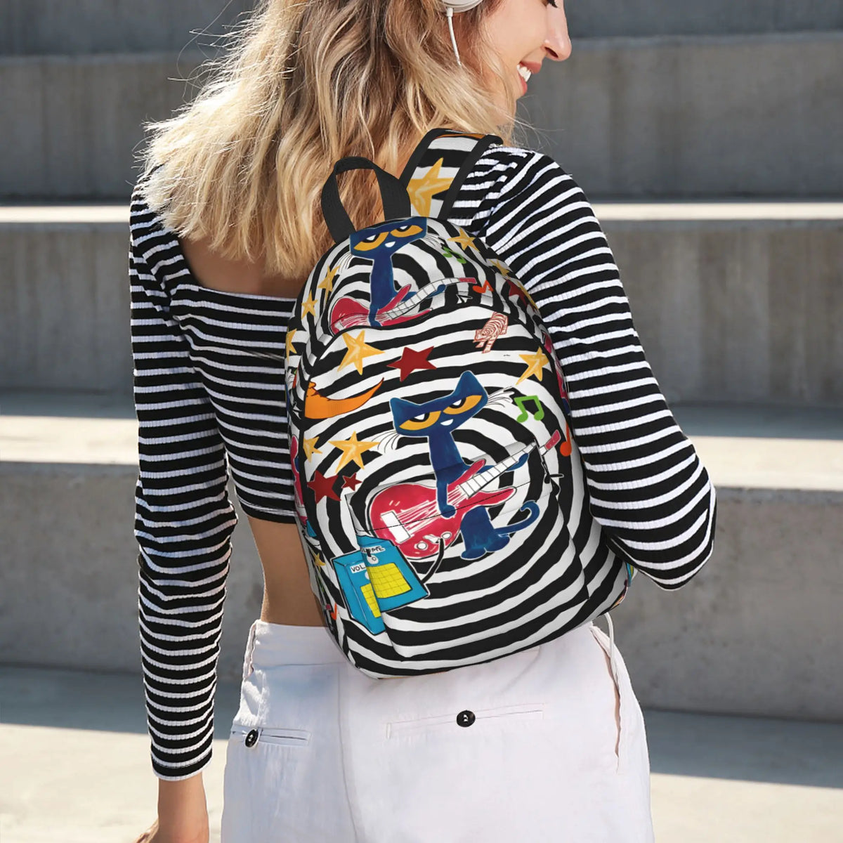 Pete the Cat Backpack – Stars Comic School Bag