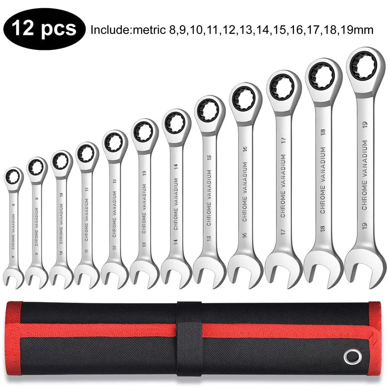 72-Tooth Metric Ratcheting Wrench Set