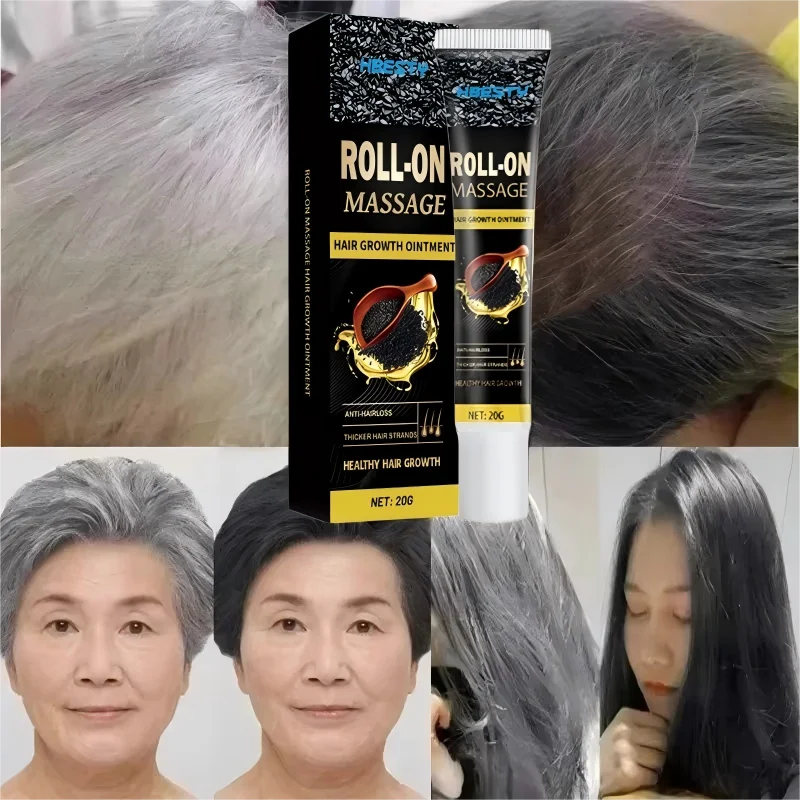 Herbal Anti-grey Hair Treatment Serum Cream White To Black Permanent Repair Natural Color Nourish Scalp Hair Care Products