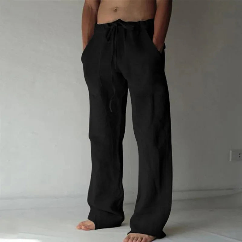 Men's Cotton Linen Casual Pants — Lightweight Breathable Trousers