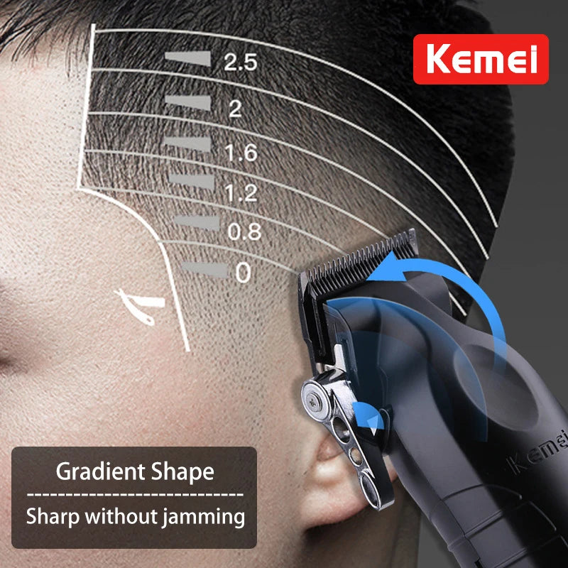Kemei KM-2296 / KM-2299 / KM-1102 Professional Hair Clipper Kit – USB Rechargeable, 180-Min Runtime