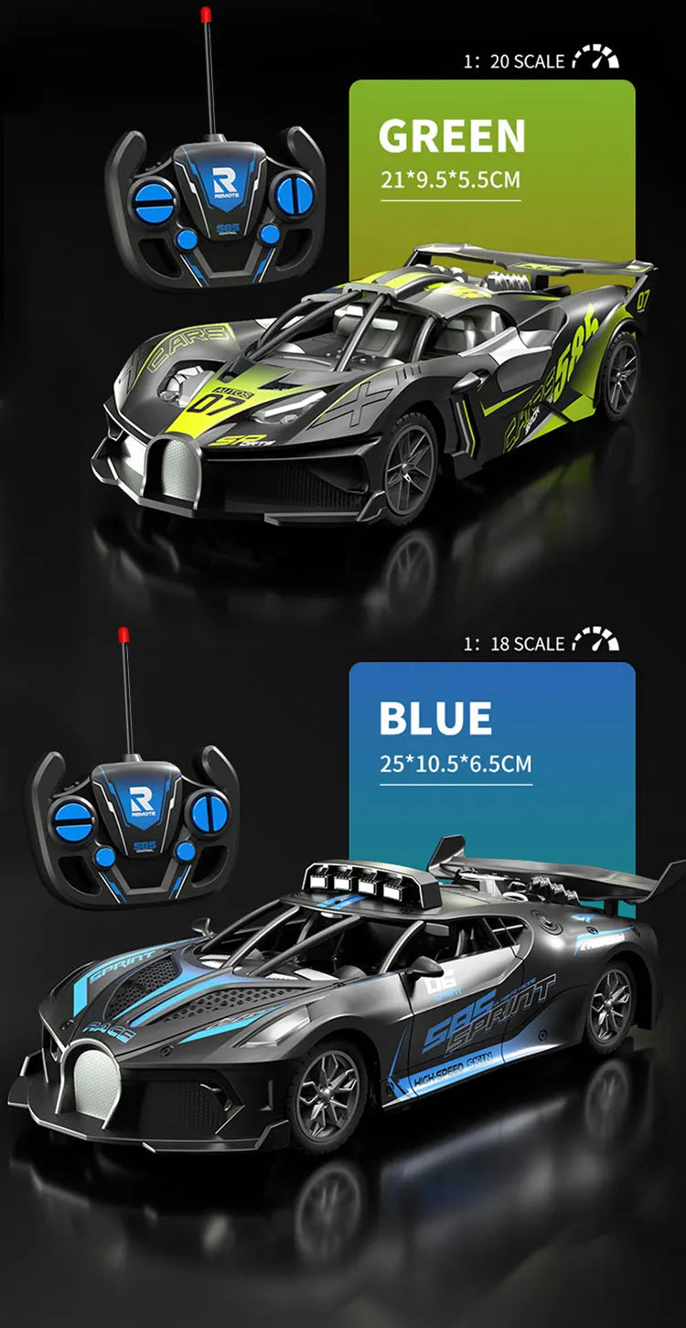 1/18 Scale RC High Speed Drift Sports Car – Remote Control Racing Model for Boys & Kids