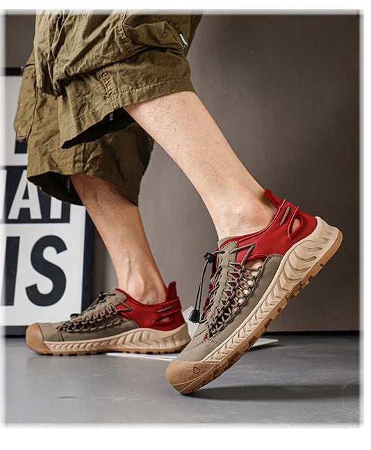 Men's Mesh-Lined Elastic-Band Sandals