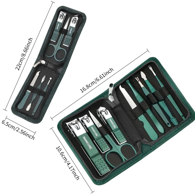 Professional Nail Care Kit – Stainless Steel Manicure & Pedicure Set with Travel Case