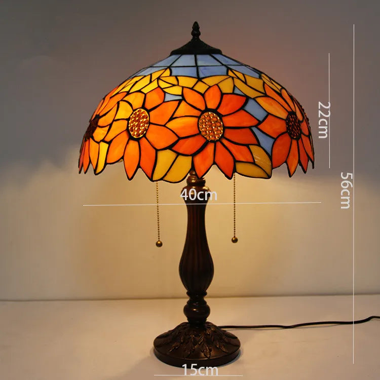 Stained Glass Table Lamp – Decorative Resin Base