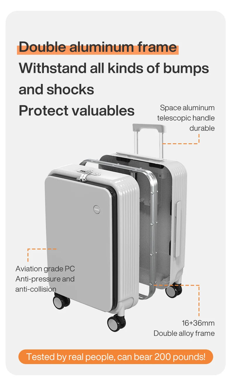 Mixi Aluminum Frame Luggage – USB, Cup & Phone Holder