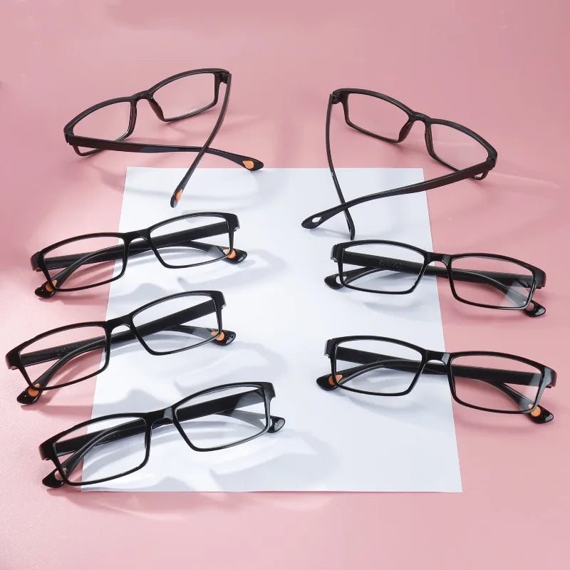 7-Piece Anti-Blue Light Reading Glasses Set — Flexible Ultralight Presbyopia Glasses for Men & Women (+100 to +400)
