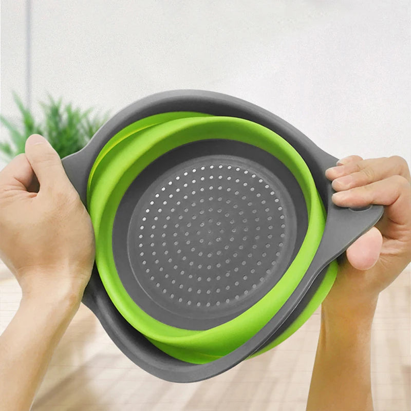 Foldable Silicone Colander Drain Basket — Collapsible