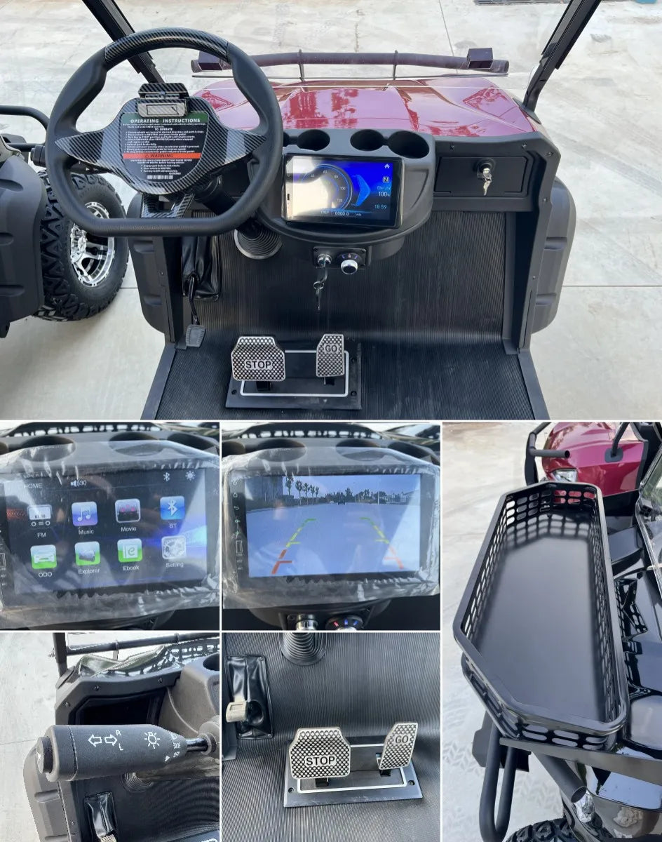 2026 Hot Sale Electric Model 48V AC Motor Golf Cart Custom Gas Driven 2+2 Seat With Folding Back Seat Off-road Hunting Car