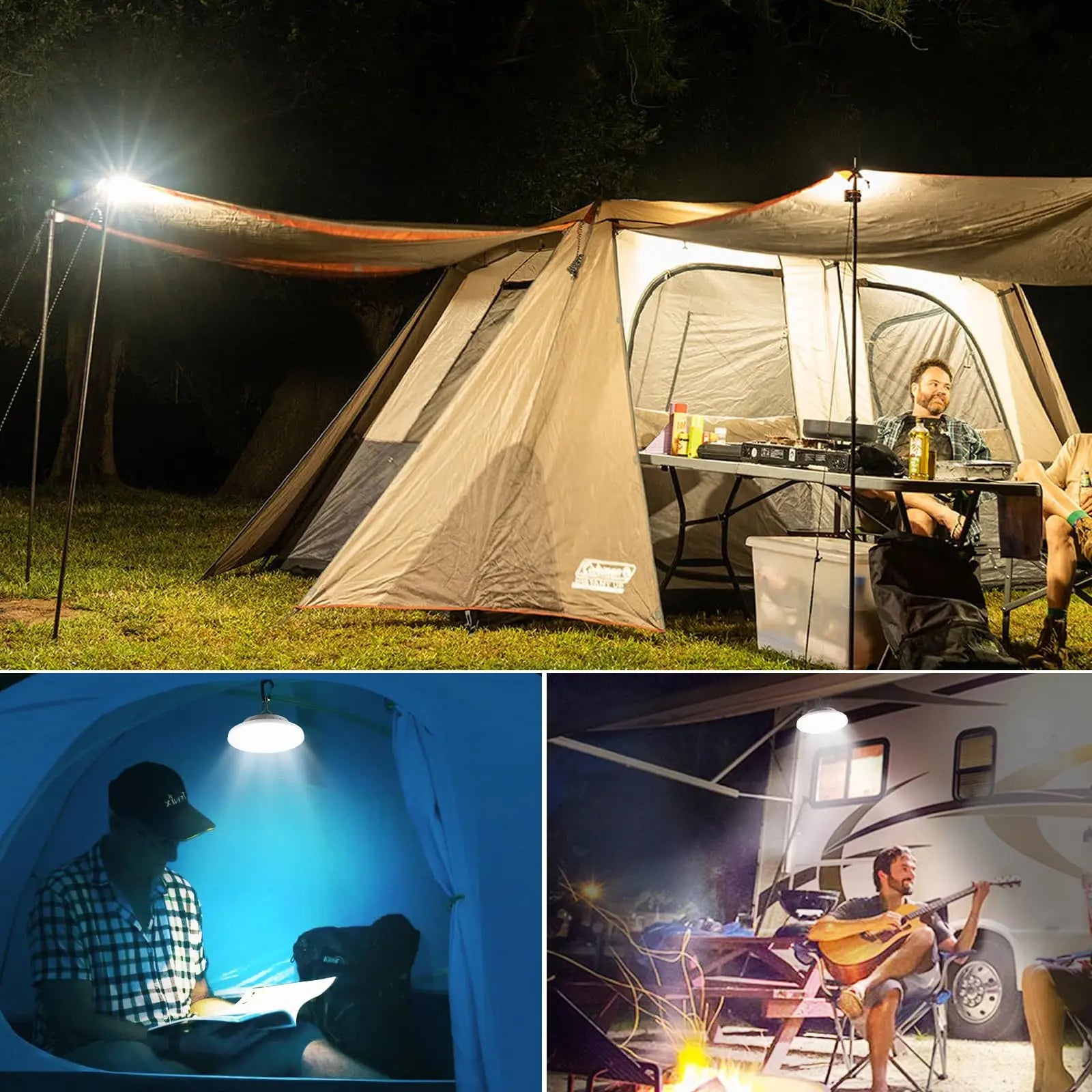 Portable Camping Light Power Bank LED Camping Lanterns Handheld Waterproof Outdoor Tent Light Rechargeable Floodlight Flashlight