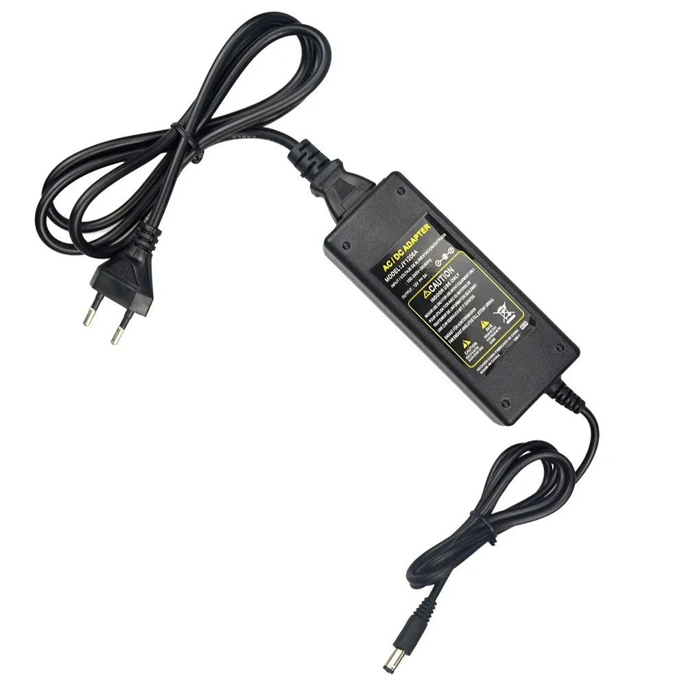AC 220V to DC LED Power Supply Adapter – 5V–24V, 1A–10A with US/EU/UK/AU Plug Options