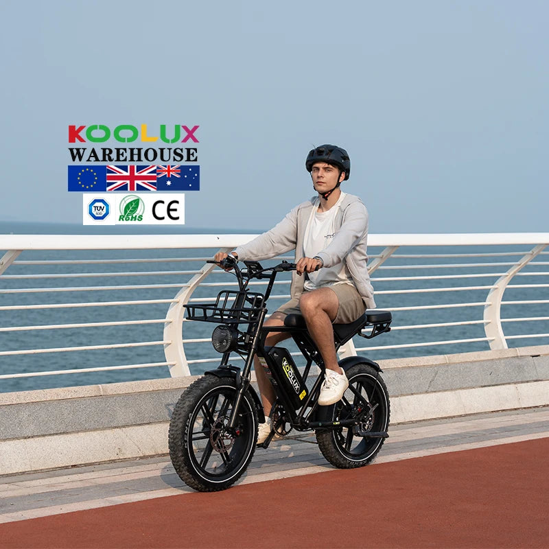 KOOLUX X9 750W All-Terrain Fat Tire Electric Mountain Bike — 48V 15.6Ah 20" Full Suspension, 150km Range