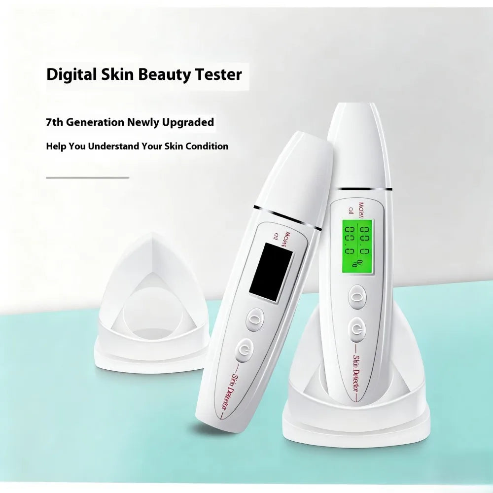 Digital Skin Moisture & Oil Analyzer – Platinum Probe Facial Water-Oil Balance Tester & Skin Diagnostic Device