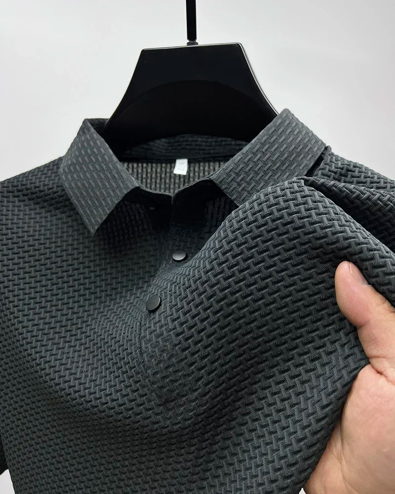 Men's Ice Silk Breathable Polo Shirt — Business Casual Short Sleeve Summer Top